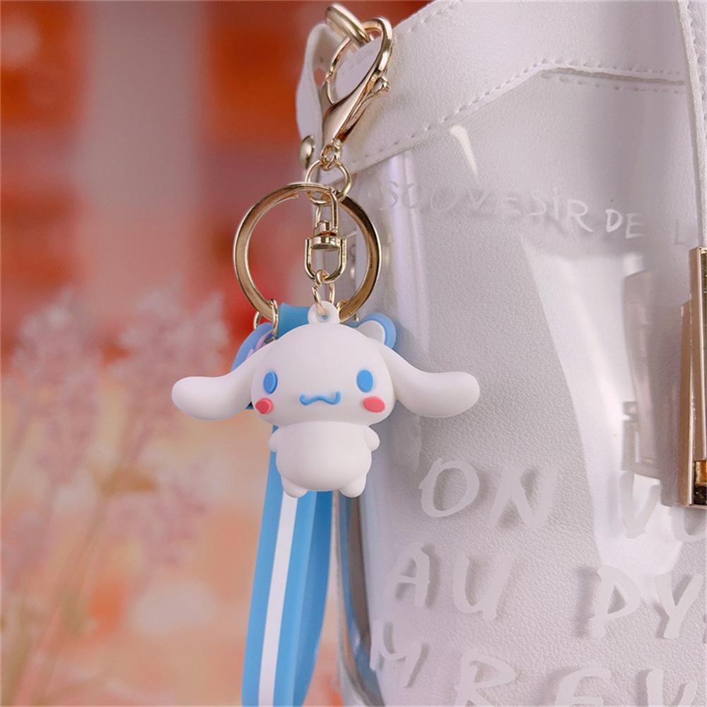 Anime Sanrio Hello Kitty Keychain Kawaii Keroppi Kuromi Car Key Ring Melody Cute Cinnamoroll Backpack Toys Girls Festival Gifts