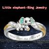 Sterling Silver Elephant Ring with Engraved Message - Unique Animal Jewelry Gift for Women