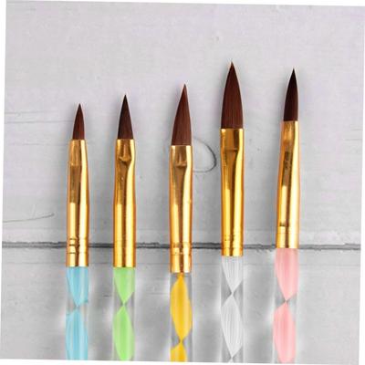 YIKOOLIN. 5pcs Nail Art 3D Crystal Flower Builder Carving Painting Pen Acrylic Nail Art Brush Drawing Brush Manicure Salon Set