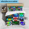 Set Biancheria da Letto 3 Pezzi Personaggi Colorati Geometry Dash, Ideale per 1 Copripiumino e 2 Federe Perfetto per Regalo Fan, Ideale per Camera da Letto, Dormitorio