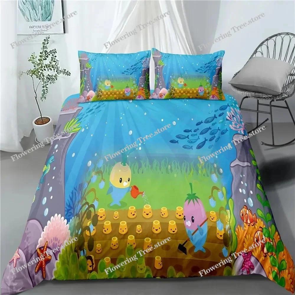 The Octonauts 3D Bedding Set Cartoon Duvet Cover Polyester Pillowcases Quilt Cover Gift For Kids Twin King Queen Home Decor
