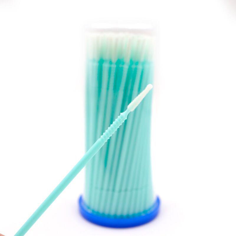 Mint Green Long-tip Cotton Swabs for Eyelash Perming and Nano Tip Cleaning