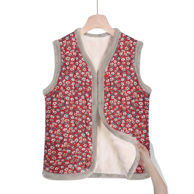 Damenmode für ältere Frauen, geblümte, wattierte Weste