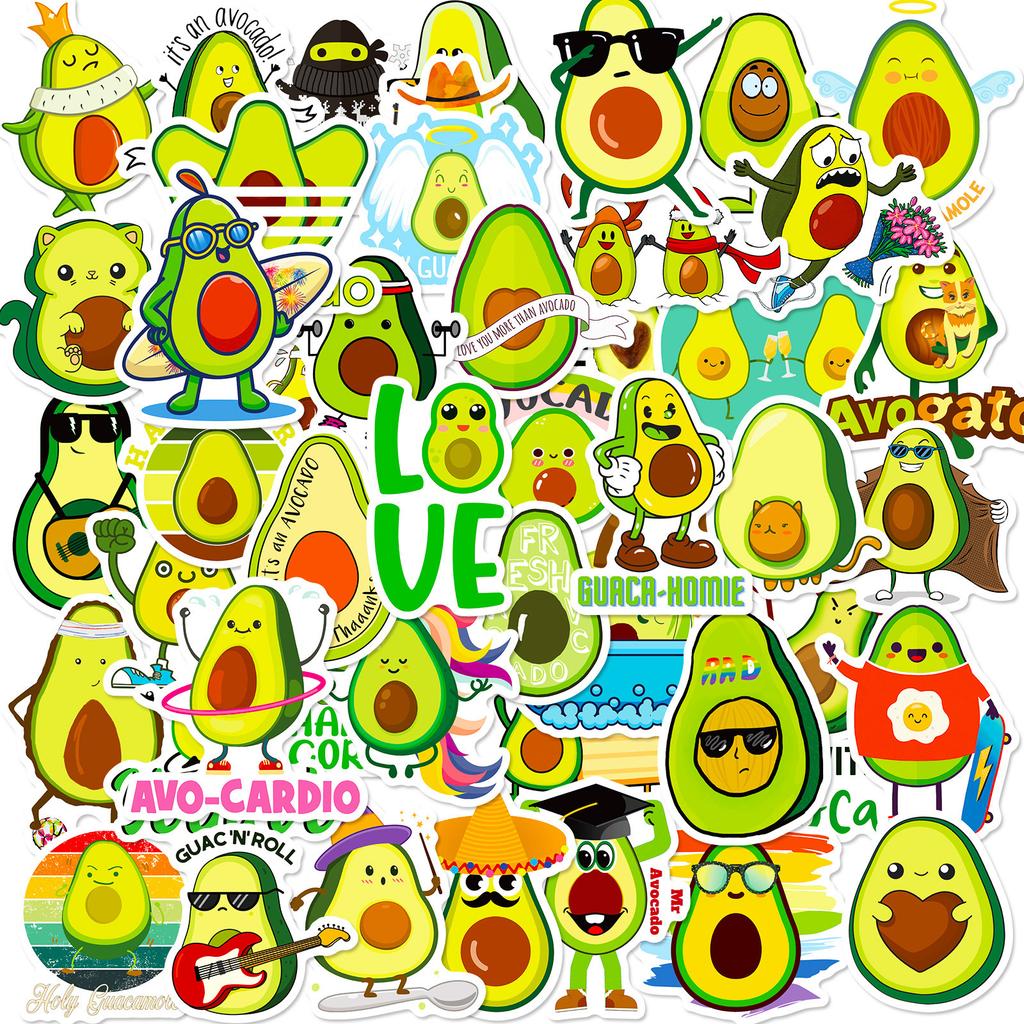 50 Avocado Stickers New Internet Celebrity Cartoon Cute Fruit Avocado Avocado Creative Car Stickers