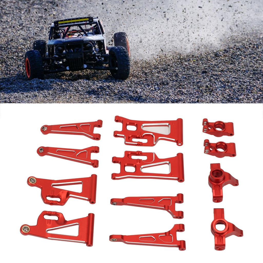RC Car Suspension Arm Aluminum Alloy Front Rear Suspension Arm Steering Cup Rear Axle Holder Set Upgraded Parts for MJX 14210 14209 1Celsius14 RC Car