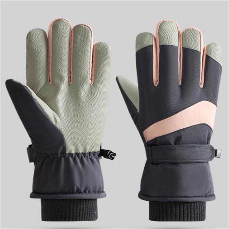 

Women s Waterproof Winter Ski Gloves, Warm Fleece Lined, Anti-Slip Touchscreen Gloves for Snowboarding, Skiing L серый