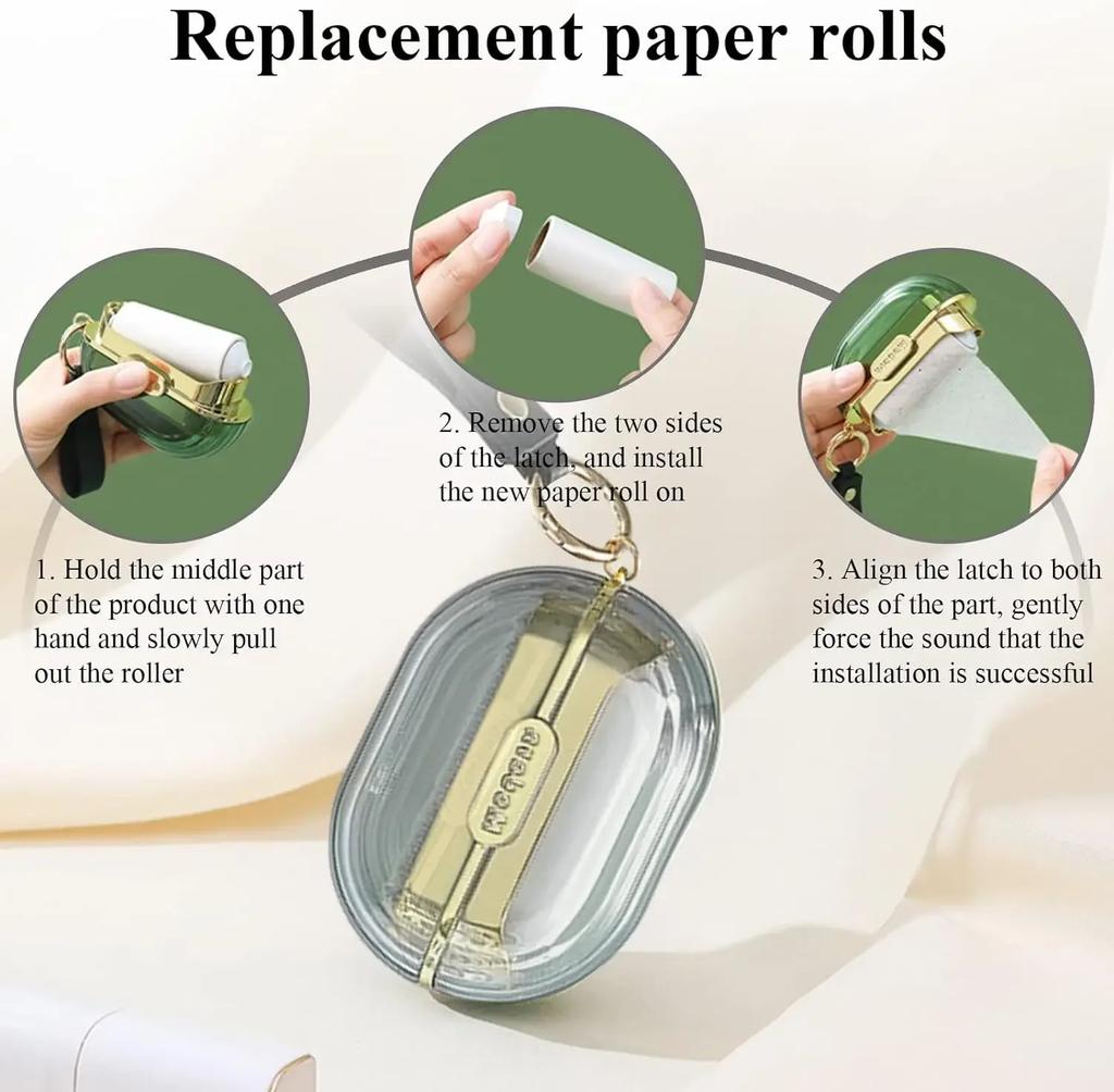 Mini Lint Roller Tearable Roll Paper Hair Remover Portable Travel Lint Sticky Rollers Creative Lipstick Styling Dust Wiper Tools