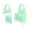 1:12 Scale Dollhouse Toilet Table High Simulation Wooden Miniature Dressing Table with Mirror
