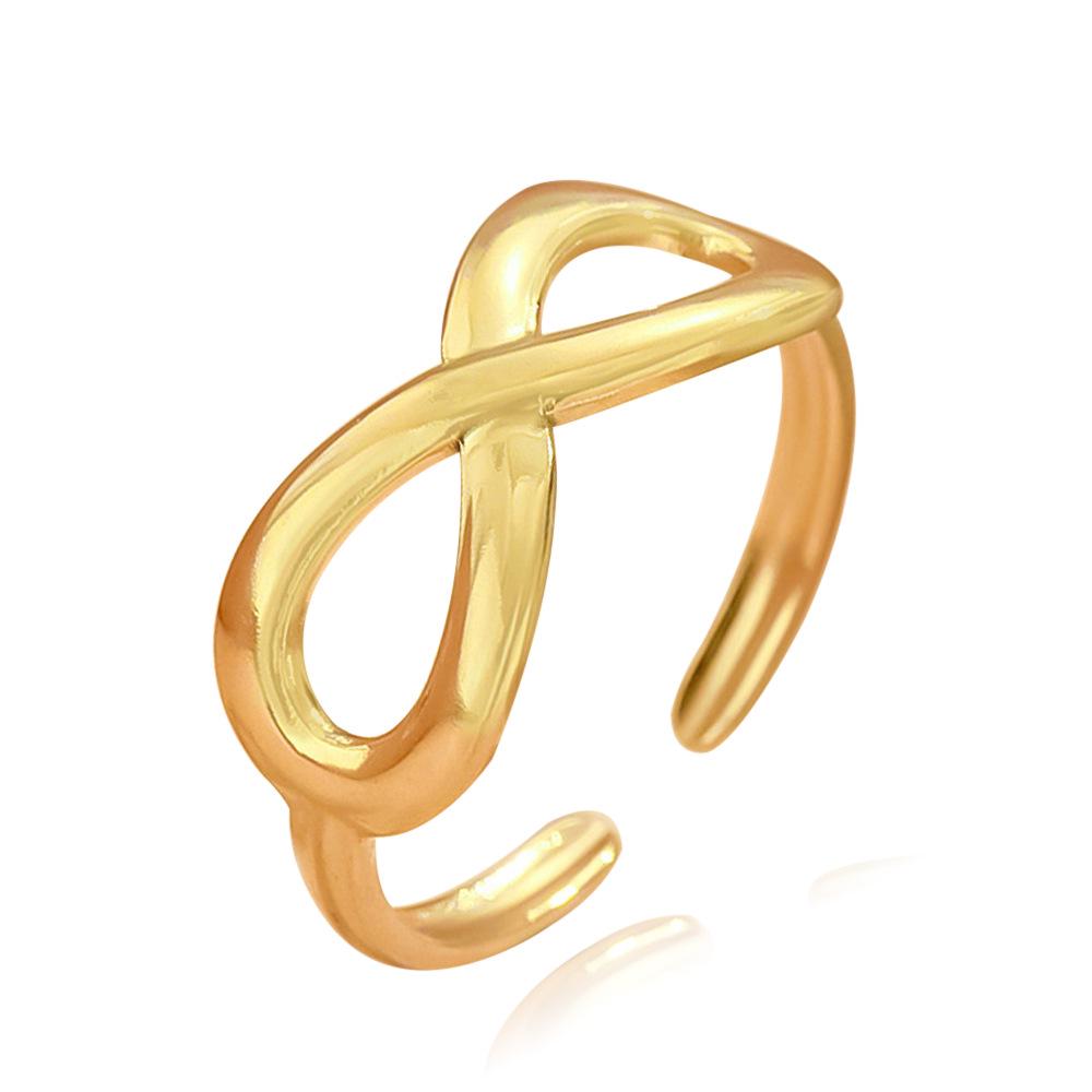 Elegant Adjustable Bow Ring - Non-Fading Stainless Steel with Vacuum Gold Plating