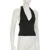 Simple Basic V-Neck Sexy Women Halter Tanks Summer All-Match Fashion Slim Fit Blouses Chic Trendy New