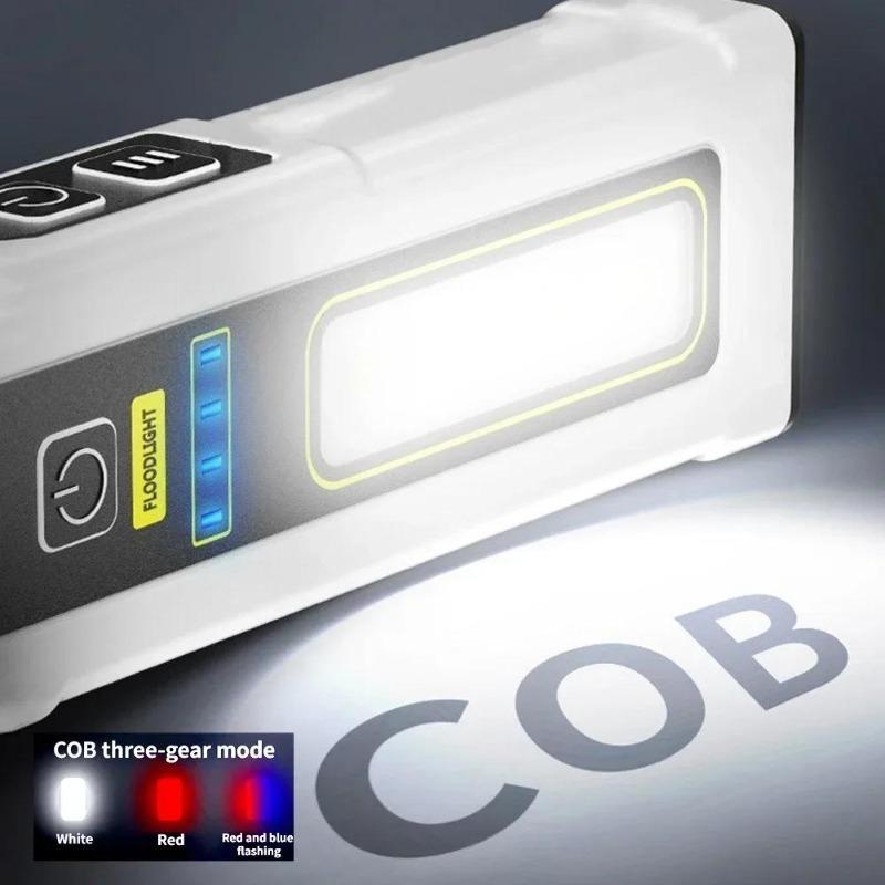 Portable Mini LED Flashlight, Type-C USB Rechargeable Torch with Built-in Strong Magnet, Waterproof Work Light for Outdoor Camping Fishing Emergency