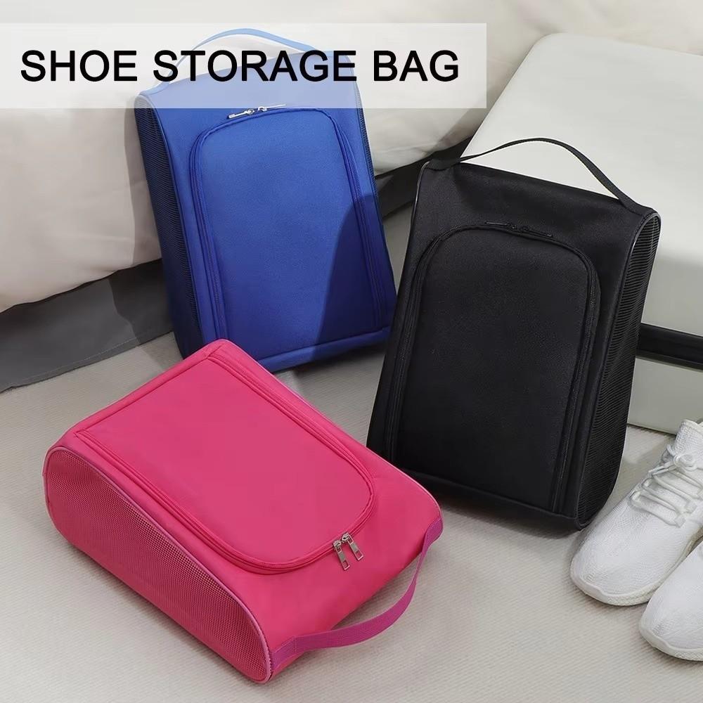Portable Golf Shoe Bag Hand-Held Separate Compartment Dustproof Shoe Bag Lightweight Breathable Oxford Cloth Shoe Carrier
