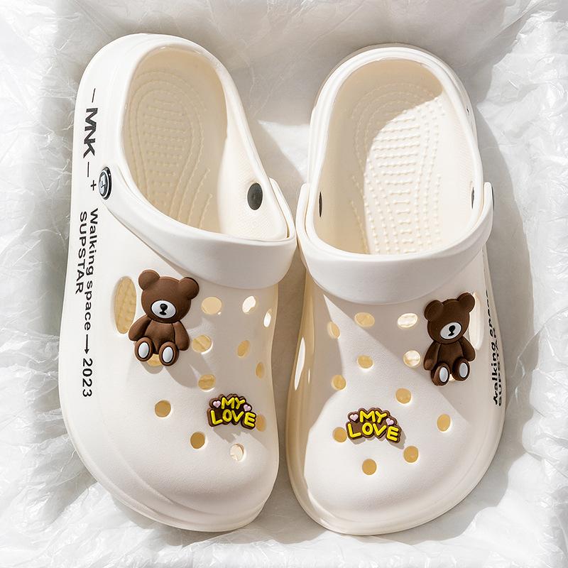 DIY cartoon gaten schoenen dames zomerkleding coole slippers studenten dikke zool antislip EVA sandalen