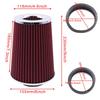Universal 76/89/101mm Cone Air Filter 3/3.5/4 Inch - Washable Racing Cold Air Intake Filter With Adjustable Clamp
