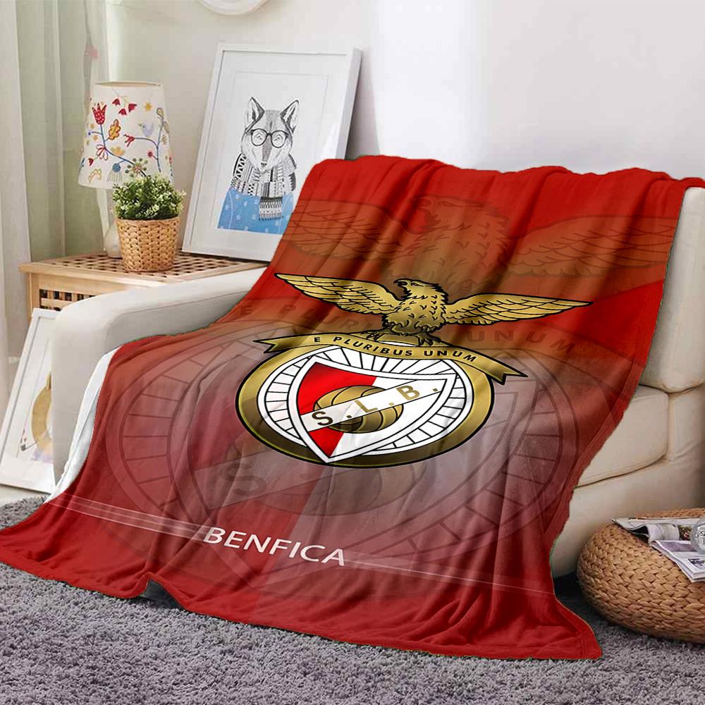 1Pc Benfica Football Crest Blanket For Couch Bed Plush Cozy Fuzzy Blanket Super Soft Warm Blankets For Fall And Winter 0918220