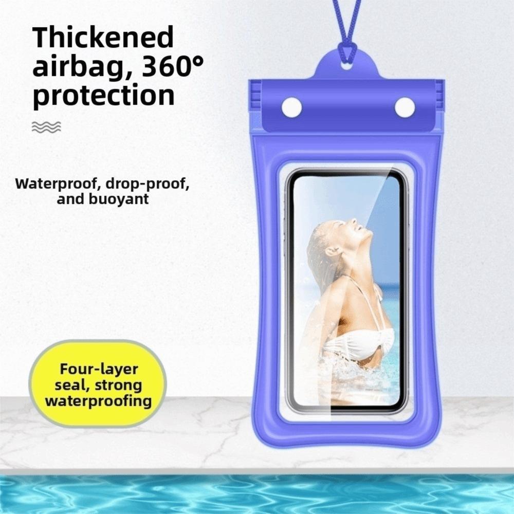 Floating Design Water-Sprinkling Festival Phone Pouch Transparent Touchable Swimming Bag Three Fold Full View Waterproof Bag