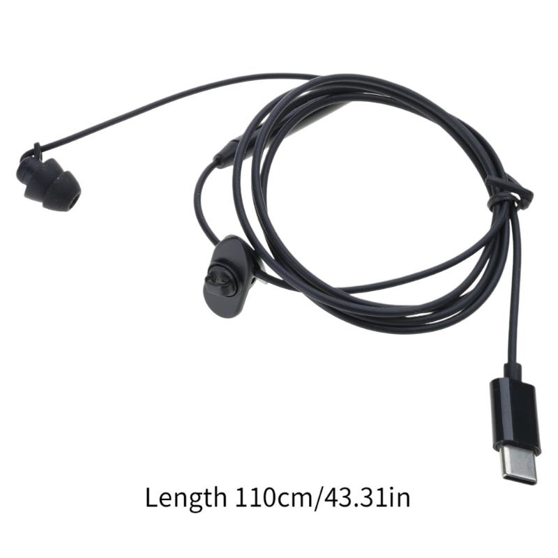 USB Type C Earphone Single-Side Earphone Magnetic Earbud,Single-Ear Earbud with Mics for Travel, Running, and Security