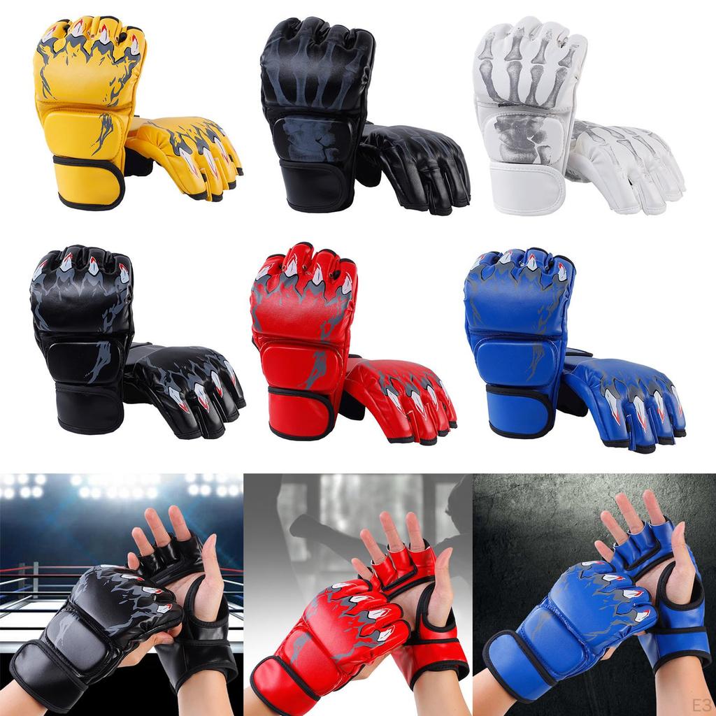 Boxing Gloves, Open Palms Protective Gear Lightweight Breathable Sport Mittens Mitts for Women Men