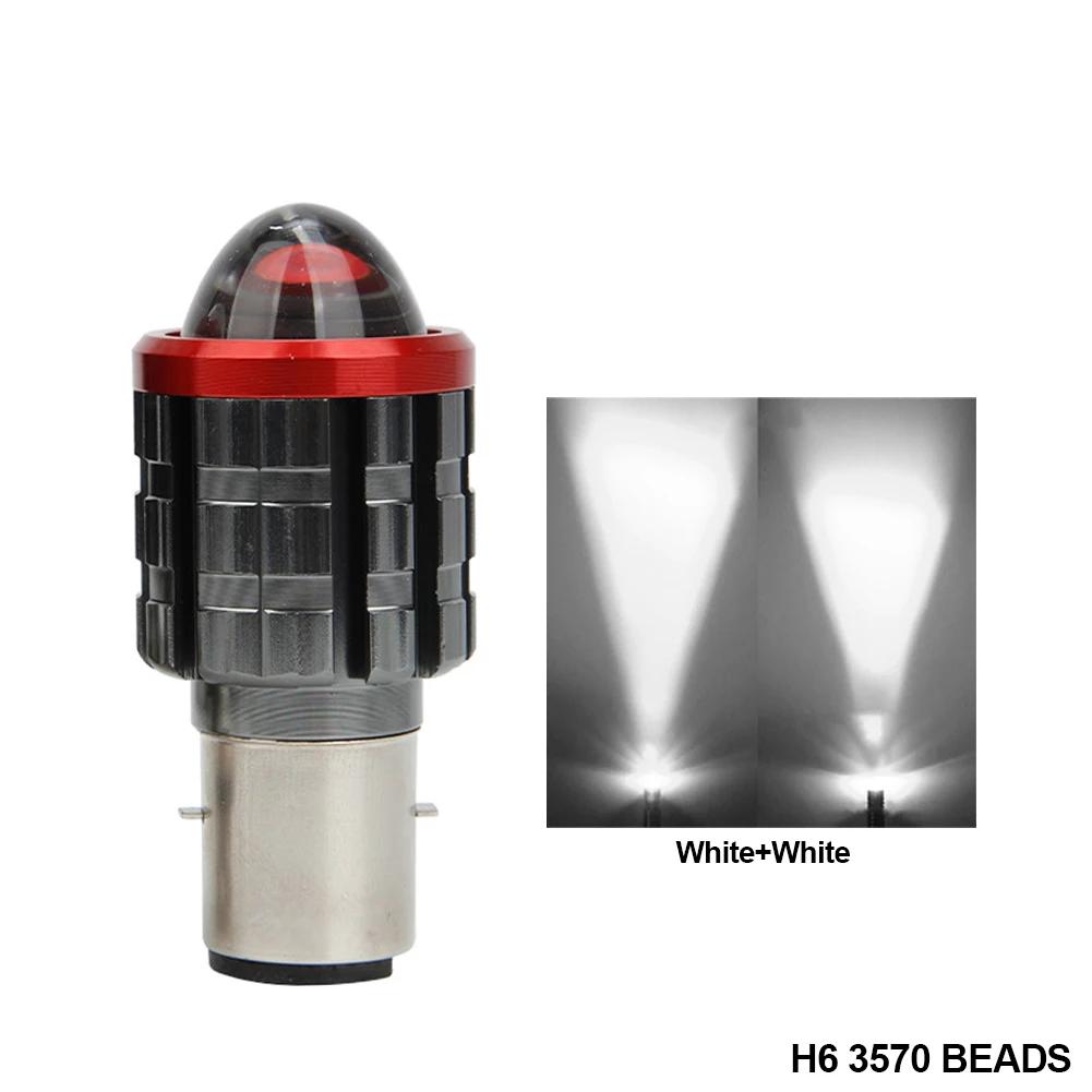 High-brightness H4 LED Motorcycle H6 LED Moto Motorcycle Headlight White Yellow Bulbs Lens High Low Beam Lamp Motorbike Lamp