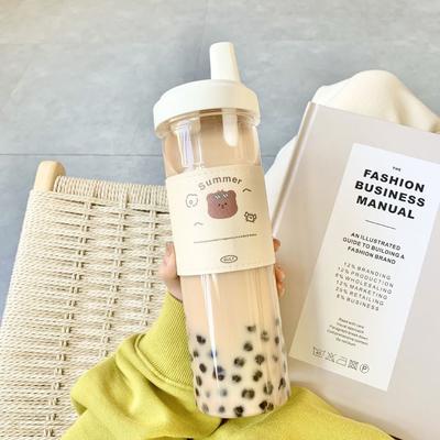 With Lid Straw Water Straw Bottles 500/850ml Large Capacity Water Bottle  Coffee Cups