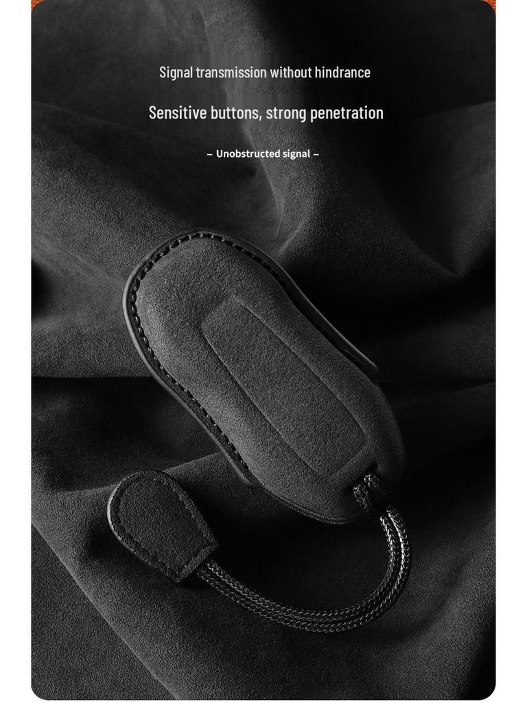 Wildleder Schlüsselabdeckung mit Schnalle für Porsche Macan 4, Passend für 25 Modelle, rein elektrisch & Jincheng Edition