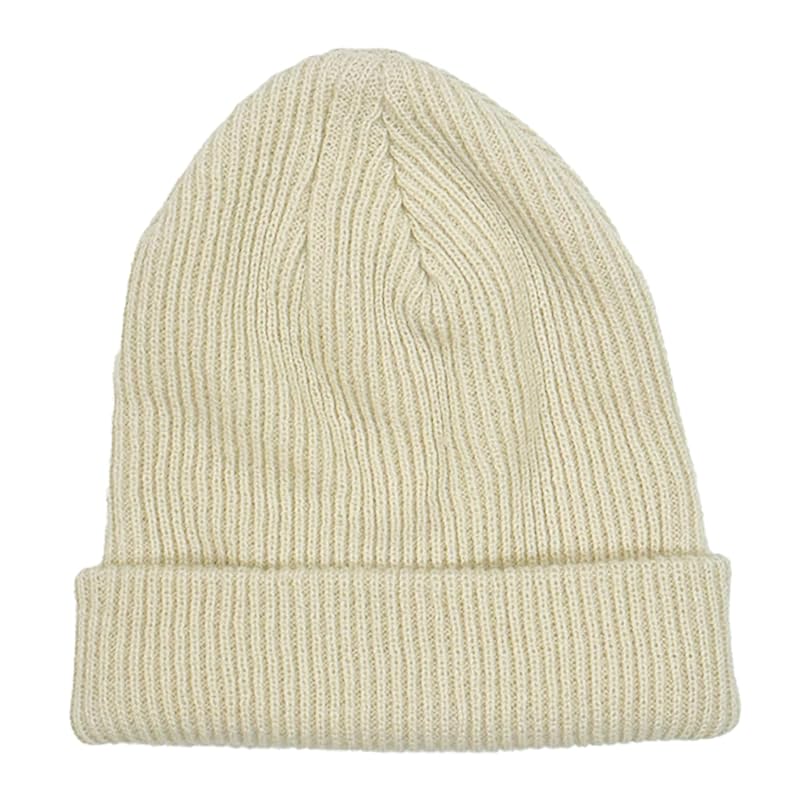 

[ZesMark] knit hat men s [Plain color x simple design] Cold protection winter unisex hat (ivory)