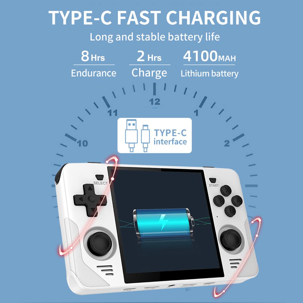 Powkiddy Consoles Portable Handheld Game 4.0 Inch IPS 720*720 High Clear Screen Open Source System Game Console Support
