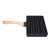 4 Slot Hot Dog Grilling Iron, Fast Heating Aluminum Alloy Grill Pan with Anti-heat Wooden Handle for Cooking Cooking Cooking In
