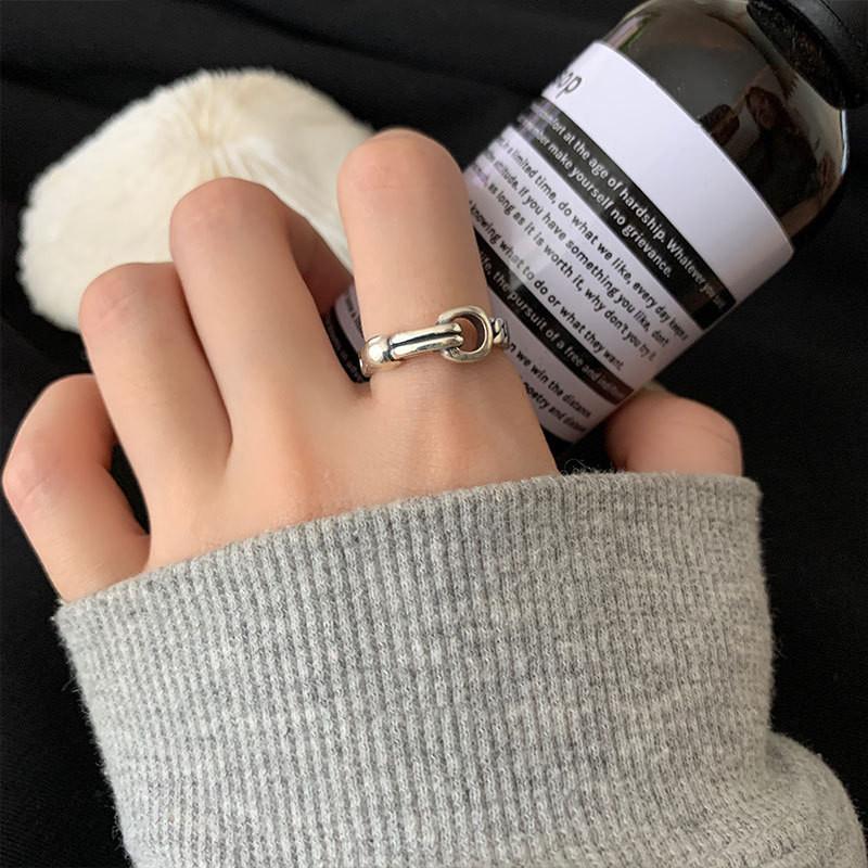 

Стильное ретро геометрическое регулируемое кольцо из посеребренного материала для женщин