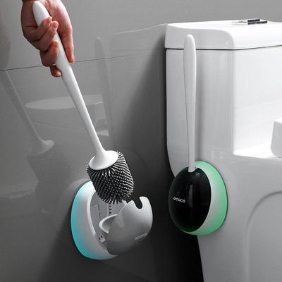Silikon-Toilettenbürsten-Set mit wandmontiertem Aufbewahrungsständer für die komplette Badezimmerreinigung