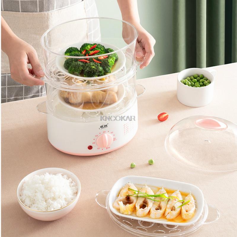 250W Multifunctional Electric Boilers 2-Layer Rapid Egg Cooker Steamer Egg Poacher Boiler Capacity Removable Tray
