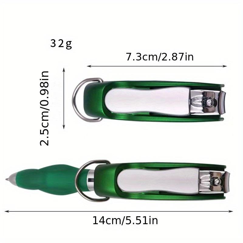 

Многофункциональный брелок 2-в-1 с кусачками для ногтей и складной шариковой ручкой - Идеально подходит для путешествий на природе, инструмент для дома зелёный