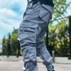 2024 Wiosna Moda Męska High Street Cargo Spodnie Męskie Trend Multi-pocket Odblaskowe Spodnie Sportowe Męskie Luźne Duże Rozmiary Kombinezony