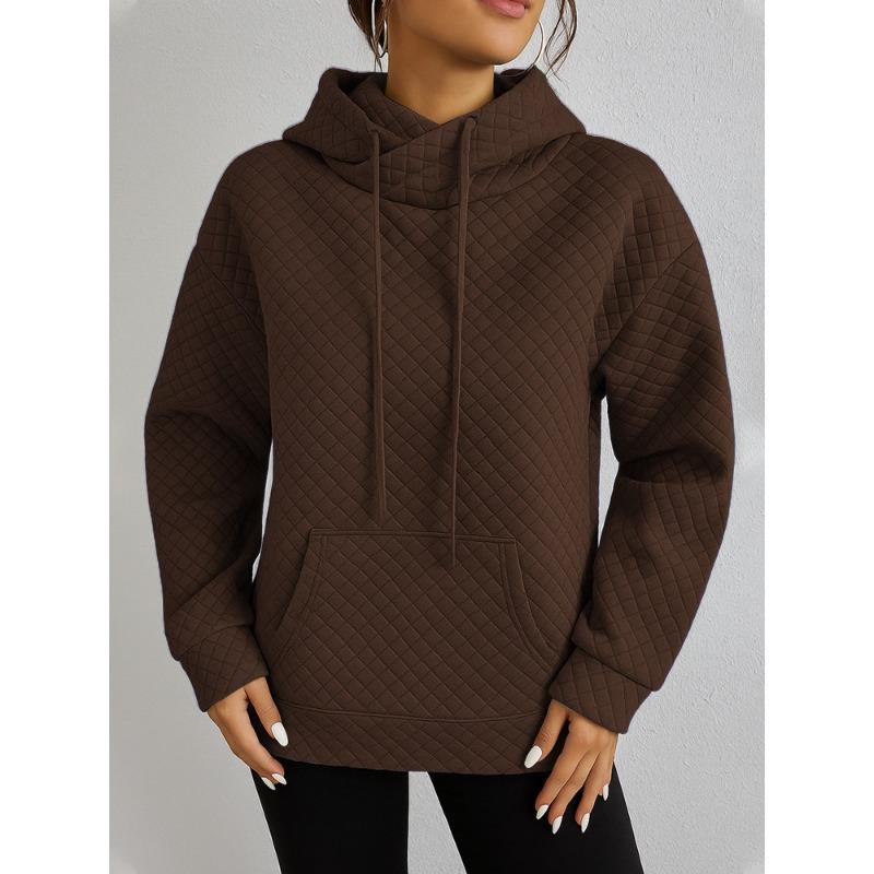 2025 Herbst und Winter Neue Mode Damen Lässiger Kapuzenpullover Langarm Einfarbiges Sweatshirt