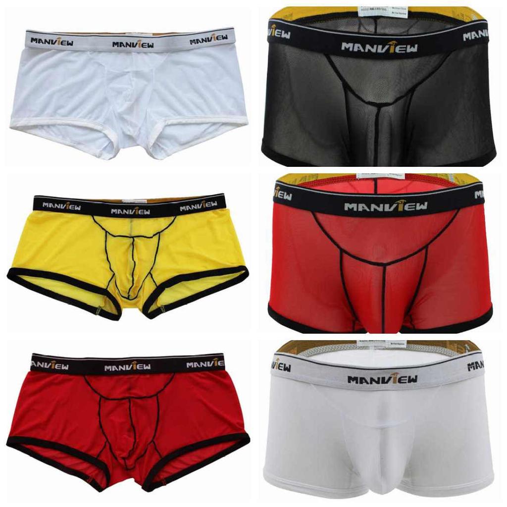 Durchsichtige Herren-Shorts, transparente Boxershorts, atmungsaktive Netzunterwäsche, Badebekleidung