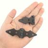 4Pcs Iron Fence Gate Hinge Heavy Duty Garden Door Hinge Replacement Rustproof Polished Finish for Yard Fence Gates Outdoor Use