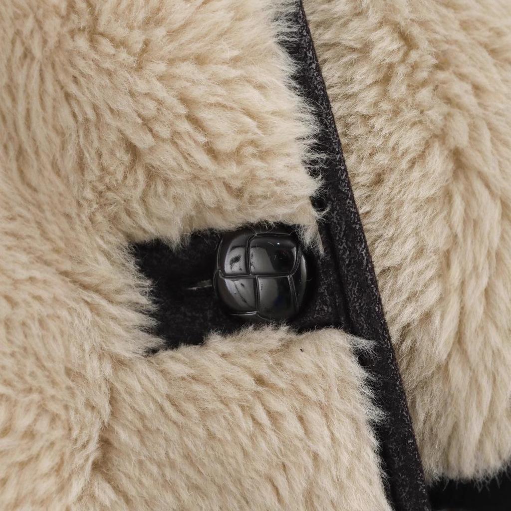 2024 Winter European & American Style Versatile Big Lapel Loose Long Leather and Fur Coat