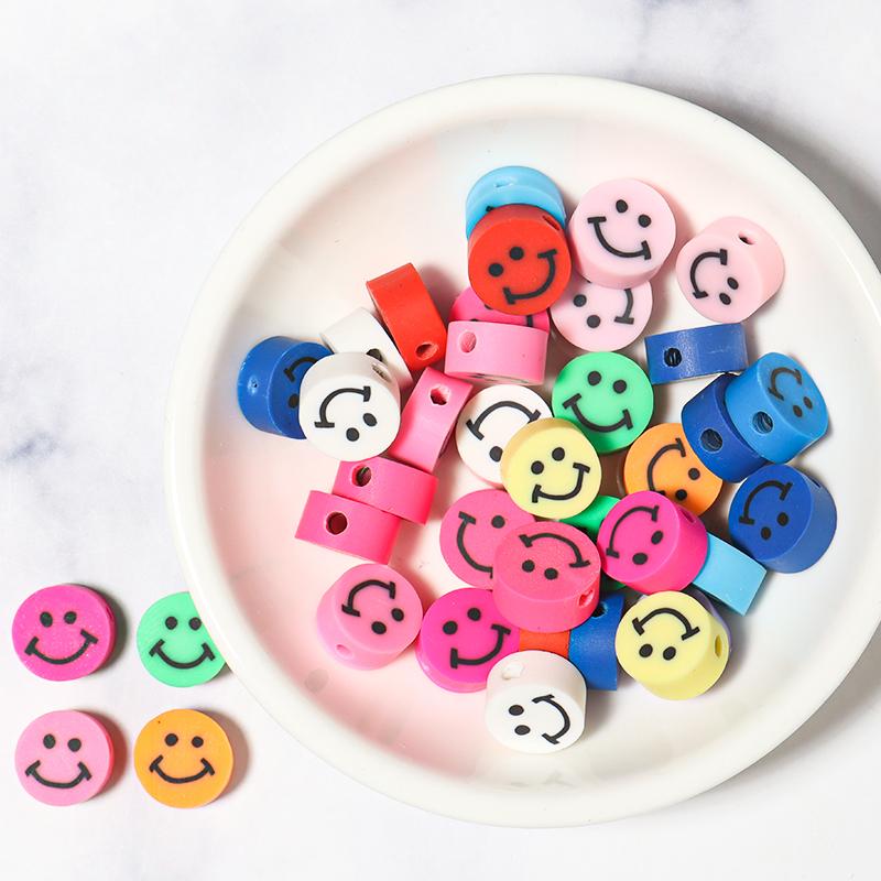 50Pcs Cute Soft Pottery Fruit Bead Clay Animal Pattern Loose Bead  Diy Children Girl Charm Jewelry Bracelets Necklace Supplies