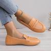 Fashion Women Shoes Soft Leather Shoes with  Loafers Dark Blue Flat Shoes Women's Casual Zapatos Mujer Flats Female Footwear Size 36-43