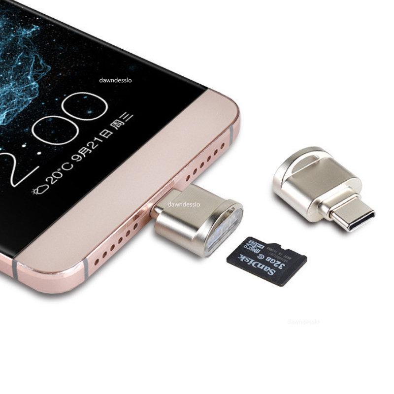 Type C OTG To TF Adapter Micro-SD Memory Card Reader For Samsung Huawei Xiaomi Aluminum Cardreader For Micro TF Microsd Laptop