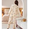 Plus Size Floral Pajama Set: Spring & Autumn, Long Sleeve, Comfortable Japanese Style for Middle-Aged Moms, Indoor/Outdoor Wear
