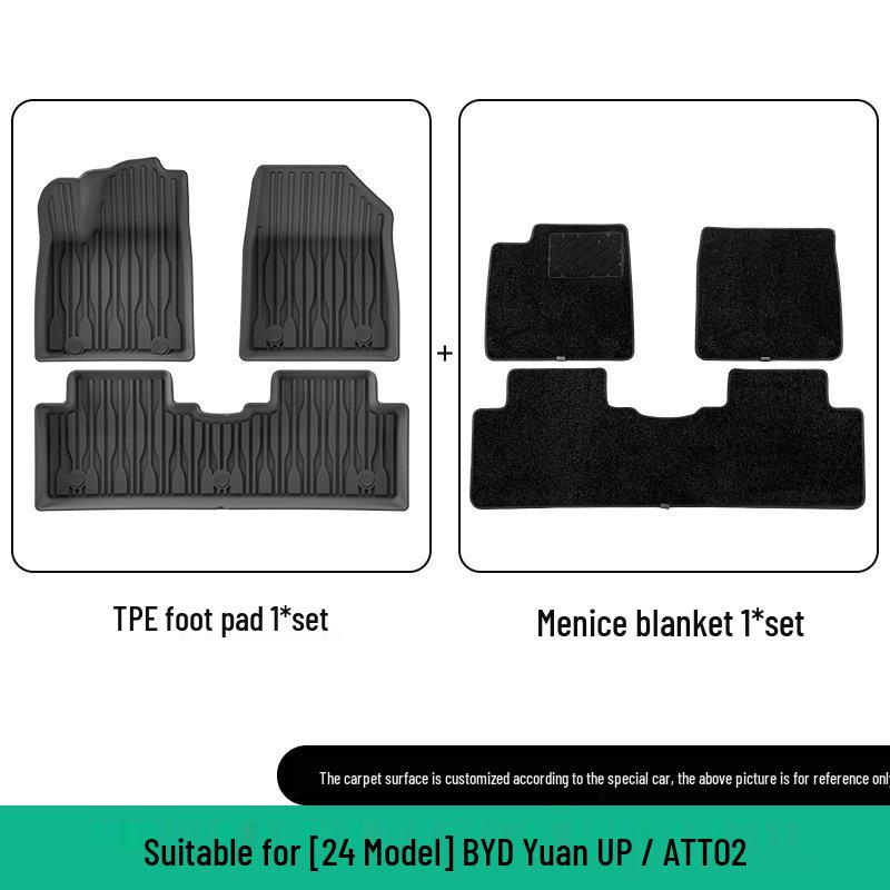 2024-2025 BYD Yuan UP/ATTO2 TPE Floor, Trunk & Backrest Mats