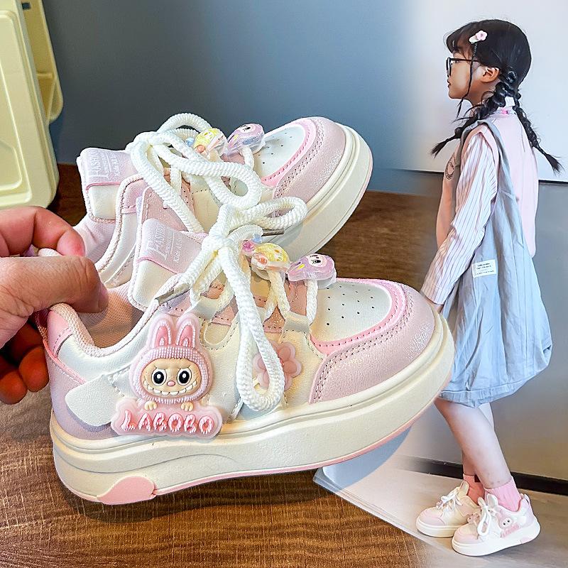 Girls Sports Shoes 2025 Spring and Autumn New Cartoon Cute Soft Sole Super Cute Girls Casual Shoes Children Board Shoes Thick Sole