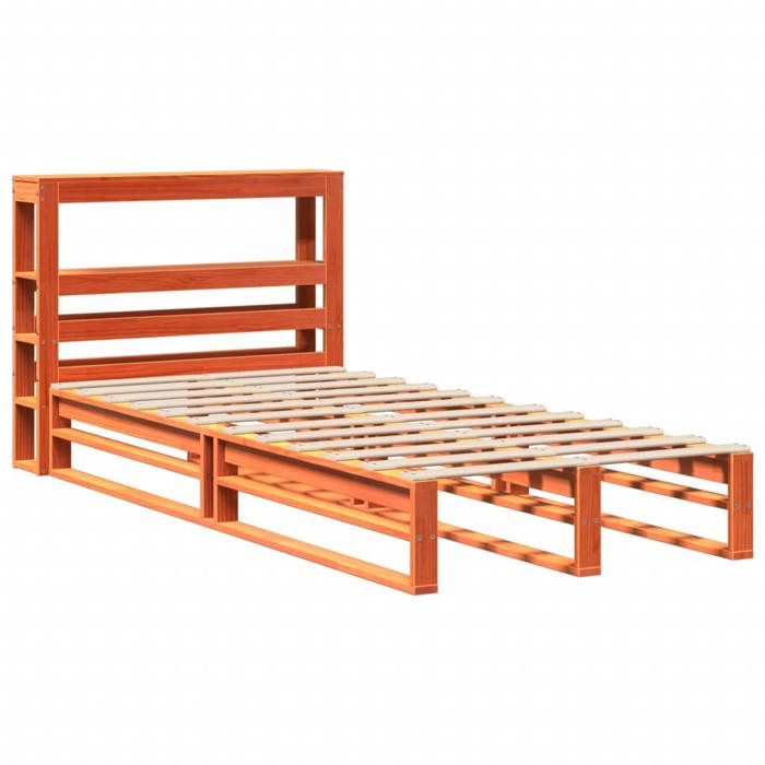 VidaXL Cadre de lit sans matelas cire marron 75x190 cm bois pin massif 3306512
