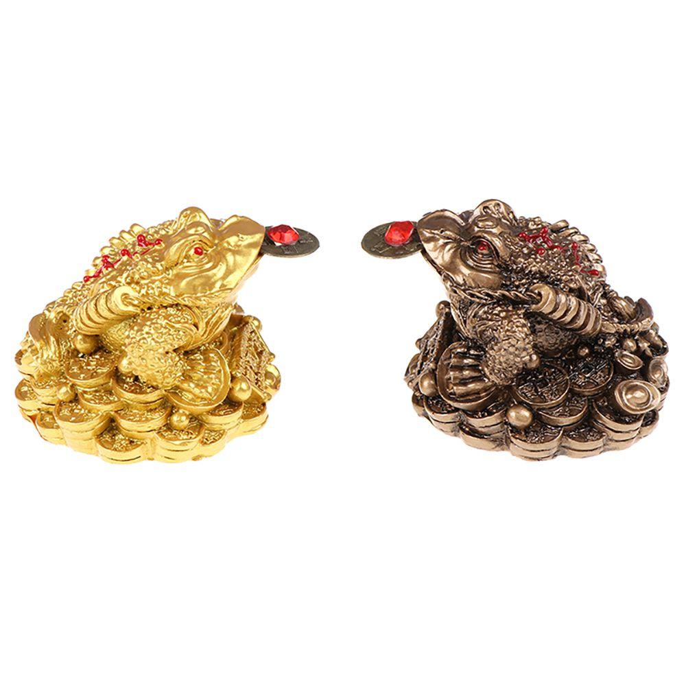 Gifts Golden Bring Luck Wealth Toad Statue Chinese Golden Frog Desktop Decoration Feng Shui Toad