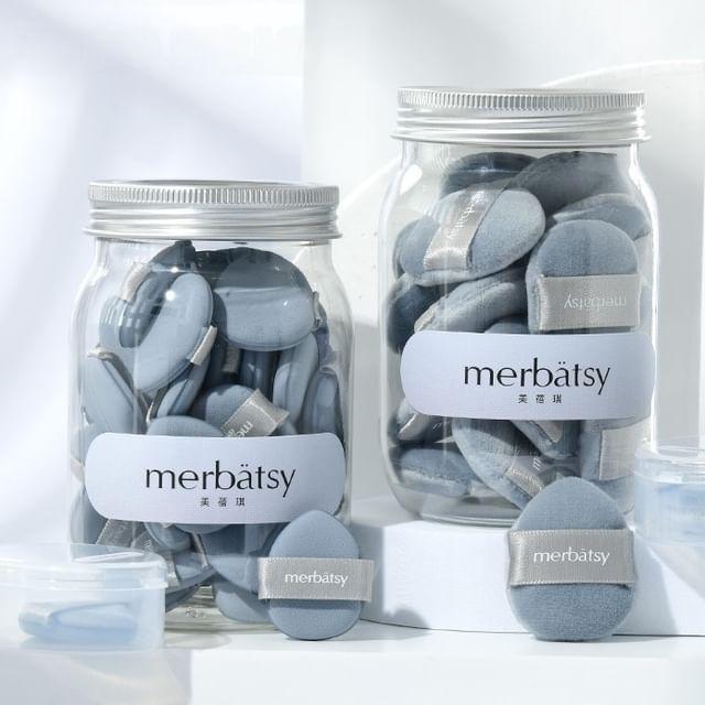 Jericoure - Mini Finger Powder Puff (Various Designs) / Set 18 Pcs - Dry Use - Grayish Blue