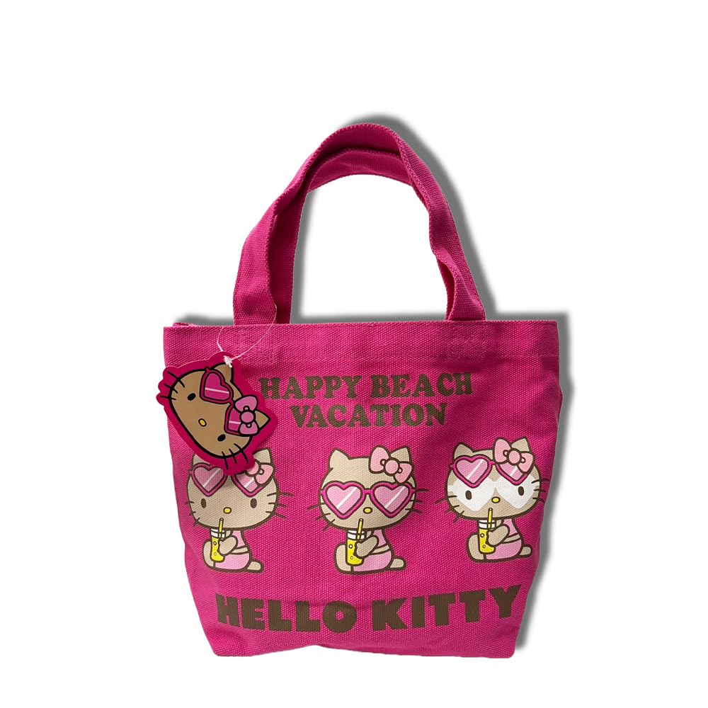 Sunburned Kitty HELLO Goods Okinawa Souvenir HAPPY BEACH VACATION Limited Travel Commemoration Sunburn Mini Lunch Bag (Pink)