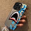 Shark Face Electroplated Phone Case For iPhone 16 14 13 11 15 Pro Max 12 XS XR X 8 7 Plus SE 14Pro 13Pro Matte Hard Cover