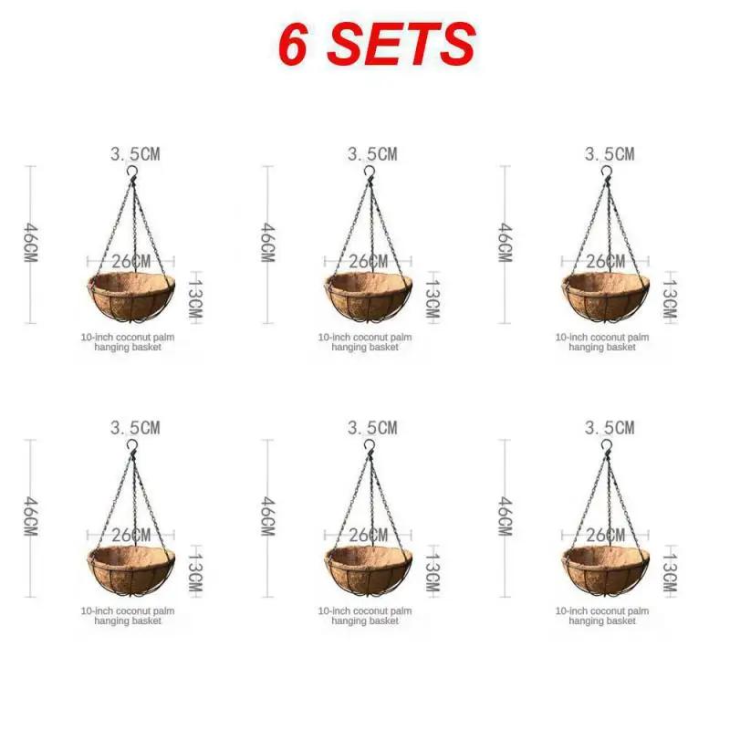 8/10/12/14 Inch Metal Hanging Basket For Plants Flower Garden Pot Planters Round Wire Plant Holder Pots For Home Balcony Decor