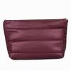 New Solid Color Cosmetic Bag Large Capacity Zipper Quilted Toiletry Pouch Fluffy Nylon Women Clutch Bag